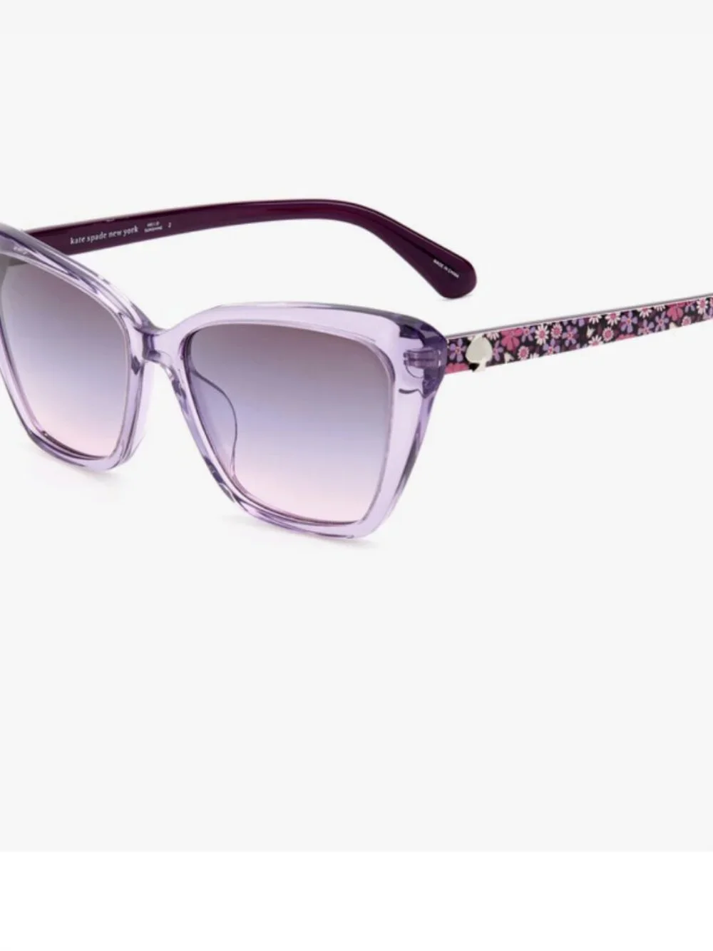 Kate Spade LUCCA/G/S 0789 55 17 140 Sunglasses Lilac/Flower Frame New w/Case